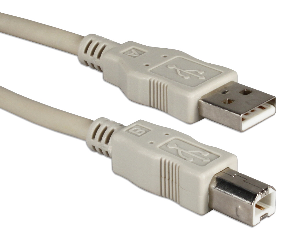 Cc Ft Usb High Speed Type A Male To B Male Beige Cable