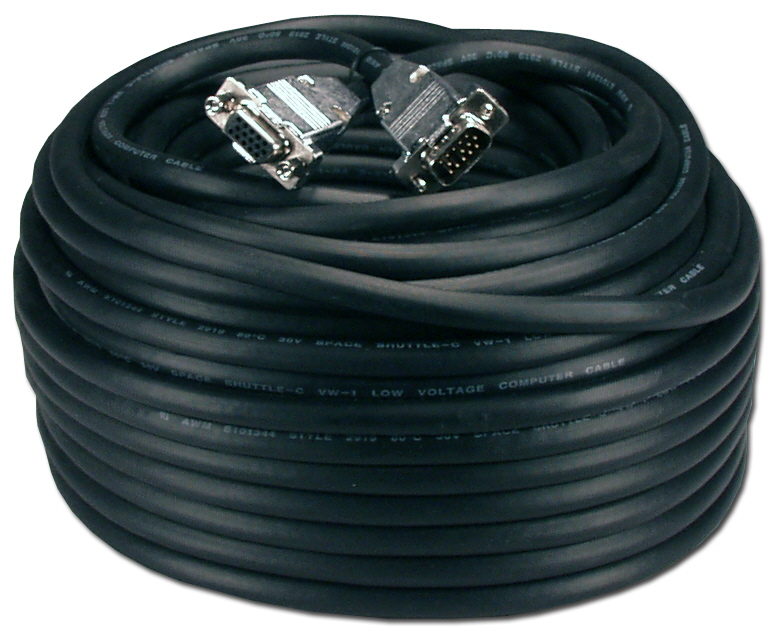 50ft Premium VGA HD15 Male to Female Tri-Shield Extension Black Cable CC320B-50A 037229481150 Cable, Straight Thru, VGA/SVGA Video Extension Cable, Premium, HD15M/F Triple Shielded, Black, 50ft CC320B50A CC320B-50A  cables feet foot   2580