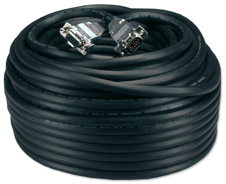 75ft Premium VGA HD15 Male to Female Tri-Shield Extension Black Cable CC320B-75A 037229481167 Cable, Straight Thru, VGA/SVGA Video Extension Cable, Premium, HD15M/F Triple Shielded, Black, 75ft CC320B75A CC320B-75A  cables feet foot   2581