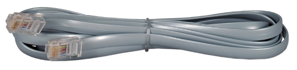 Silver Line Rj45 CC934-10 - 10ft RJ45 Male to Male Telco 8Wires Flat Silver Satin Patch ...
