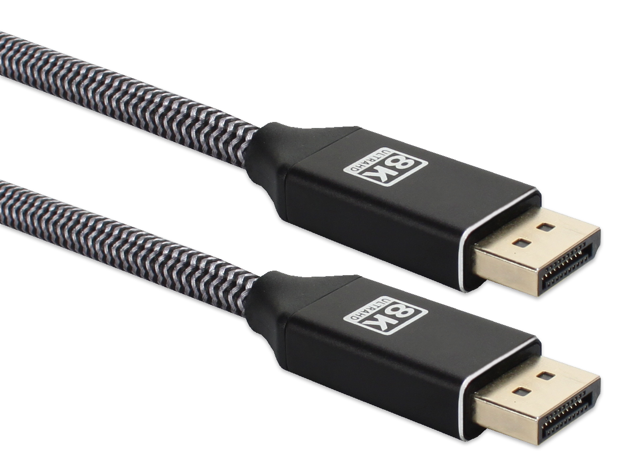 15ft DisplayPort 1.4 UltraHD 8K Nylon-Braided Premium Cable DP8-15P 037229002775 Cable, DisplayPort v1.4, HBR3, HDCP and DPCP compliant, 15ft DP815P DP8-15P  cables feet foot