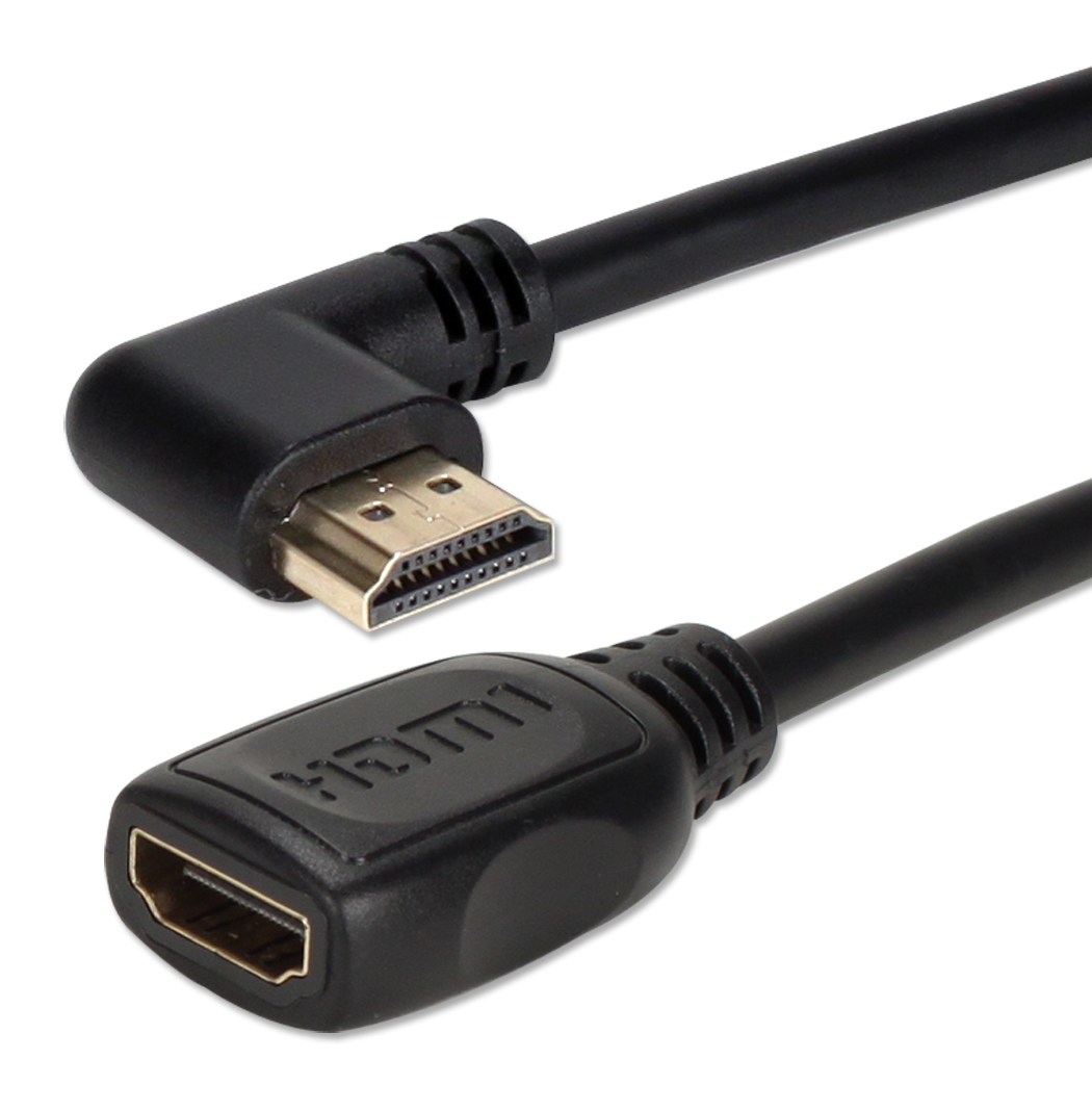 8.5 Inches Right-Angle High Speed HDMI Male to Female UltraHD 4K Flex Adaptor HDXRT-0.5F 037229401738