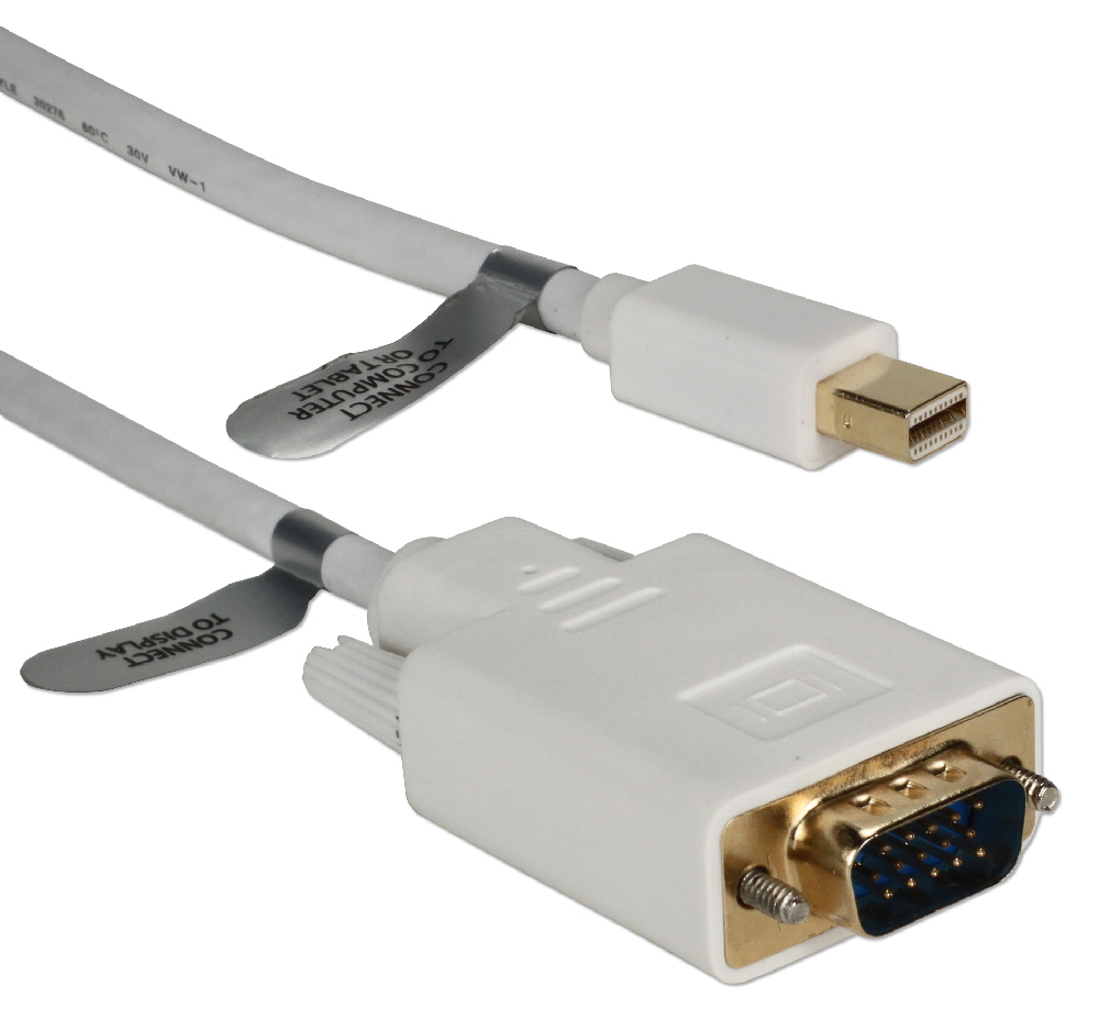 6ft Mini DisplayPort to VGA Video Cable MDPVGA-06 037229009538 Cable, Mini-DisplayPort v1.1 Compliant, Convert Mini-DisplayPort Audio/Video into VGA Video, DP Male to HD15 Male, 6ft 10DP-MDPVGA-06  YW3124 MDPVGA06 MDPVGA-06  cables feet foot   3593 IMCE microcenter David Rejected