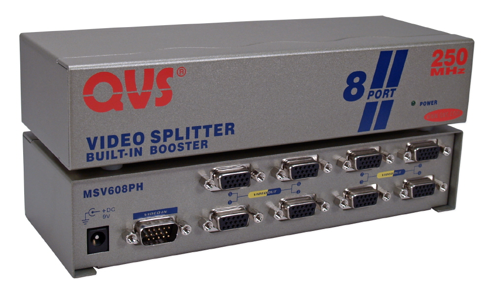 250MHz 8Port VGA Video Splitter/Distribution Amplifier MSV608PH 037229006148 Video Signal Splitter/Multiplier/DA/Distribution Amplifier with Built-in Booster, Up to 8 Video, 250Mhz, Suppports VGA/SVGA/XGA/MultiSync and Up to 1600 x 1200 Resolution, HD15 Connectons VS-818   MSV608PH MSV608PH      3644