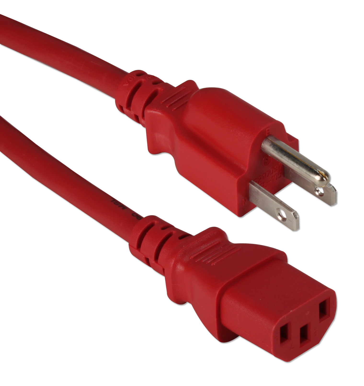 Regular Power Cables PC-10W1-01210-RD-CMT - 10ft 18AWG Computer Power Cord