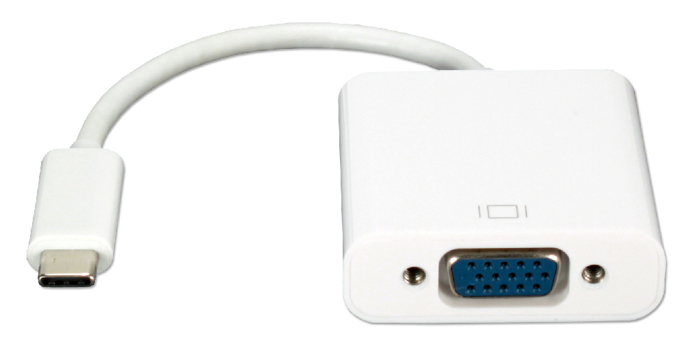 USB-C / Thunderbolt 3 to VGA Video Converter USBCVGA-MF 037229230758 White microcenter 474994 Matthews Pending, USB-C to VGA, USB C to VGA, USBC to VGA, VGA to USB-C, VGA to USB C,  VGA to USBC